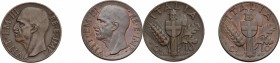 Vittorio Emanuele III (1900-1943). Lotto di 2 monete da 10 centesimi: 1936 e 1937. Pag. 883-884. Mont. 348-349. CU. BB-SPL.