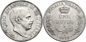 Somalia Italiana. Vittorio Emanuele III (1909-1925). Rupia 1912. Pag. 959. Mont. 441. AG. g. 11.60 mm. 30.00 R. BB+.