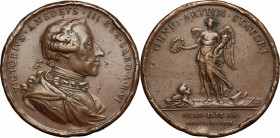 Vittorio Amedeo III (1773-1796). Medaglia 1778, premio Accademia di Belle Arti. U. d S. tav. 87, 22. Fava 1195. AE. mm. 49.50 Inc. Lavy. RR. qBB.