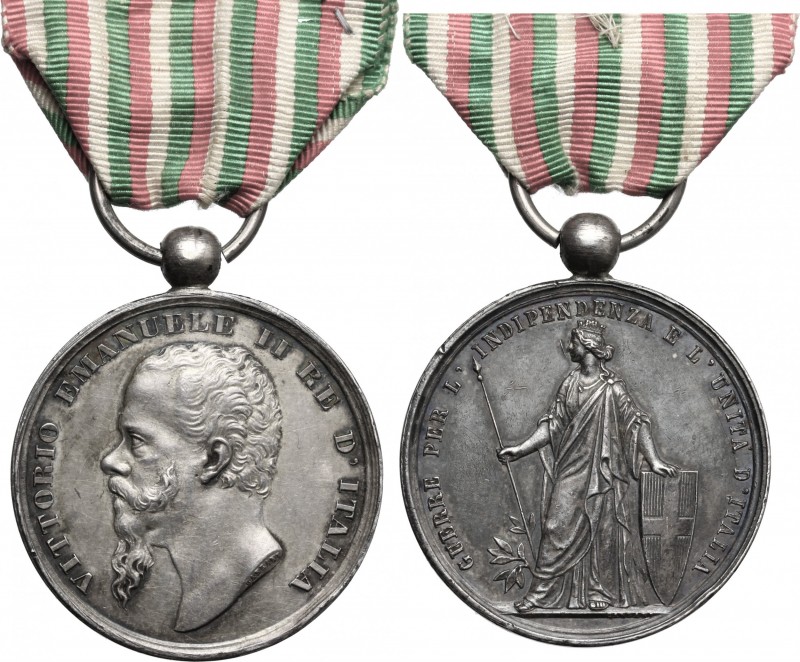 Vittorio Emanuele II (1820-1878). Medaglia per le Guerre d'indipendenza e l'Unit...