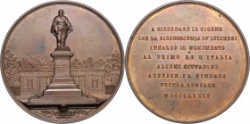 Vittorio Emanuele II (1820-1878). Medaglia 1885 per il monumento a Vittorio Emanuele II a Lucca. AE. mm. 60.00 Inc. L.Giorgi. SPL.