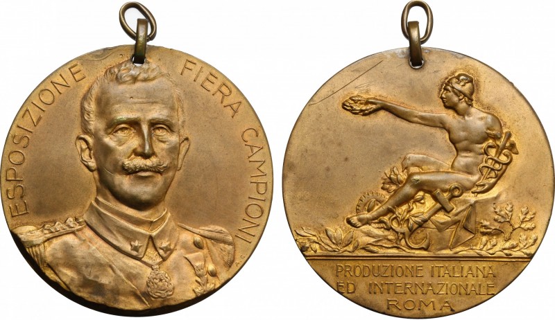 Vittorio Emanuele III (1900-1943). Medaglia Esposizione Fiera Campionaria. AE. m...