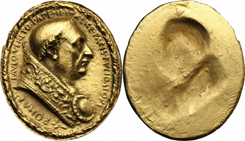 Paolo II (1464-1471), Pietro Barbo. Medaglia ovale unifacie fusa. AU. g. 18.06 4...