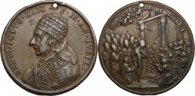 Benedetto XIII (1724-1730) Pietro Francesco Orsini. Medaglia straordinaria per il Giubileo del 1725. D/ BENEDICTVS XIII P M AN IVBIL. Busto a sinistra...