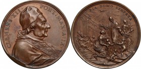 Clemente XII (1730-1740), Lorenzo Corsini. Medaglia annuale, A. IX. D/ CLEMENS XII PONT MAX A IX. Busto a destra con camauro, mozzetta e stola. R/ PIA...