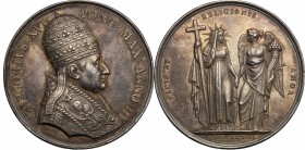Gregorio XVI (1831-1846), Bartolomeo Alberto Cappellari. Medaglia annuale A. III. D/ GREGORIVS XVI PONT MAX ANNO III. Busto con triregno e piviale a d...
