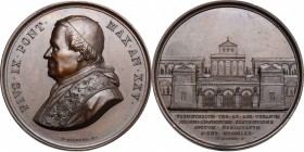 Pio IX (1846-1878), Giovanni Mastai Ferretti. Medaglia A. XXV. D/ PIVS IX PONT MAX AN XXV. Busto a sinistra con berrettino, mozzetta e stola. R/ Il nu...