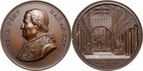 Pio IX (1846-1878), Giovanni Mastai Ferretti. Medaglia annuale, A. XXVIII. D/ PIVS IX PONTMAX AN XXVIII. Busto con berrettino, mozzetta e stola a sini...