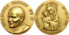 Giovanni Paolo II (1978-2005), Karol Wojtyla. Medaglia per il viaggio a Praga del 1995. D/ IOANNES PAULUS P P II. Busto di tre quarti a sinistra; sull...