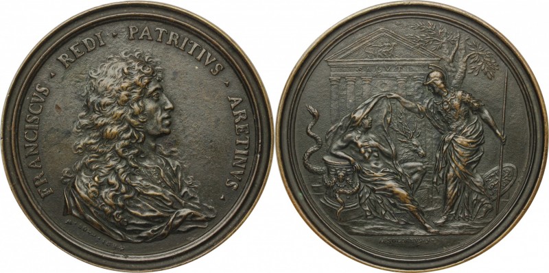 Francesco Redi (1626-1698), medico e poeta. Medaglia 1684 con bordo modanato. D/...