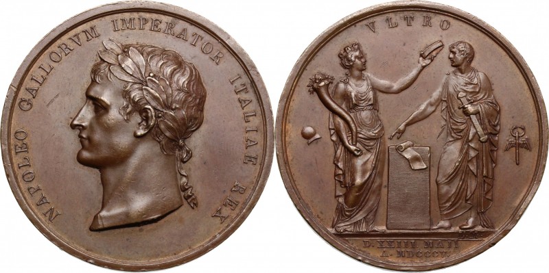 Napoleone Bonaparte (1801-1815). Medaglia 1805 per l'incoronazione nel Duomo di ...