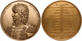Gioacchino Murat (1808 – 1815). Medaglia commemorativa. AE ramato. mm. 75.00 Inc. L.Jaley. In elegante scatola. SPL+. Il diritto della medaglia è pres...