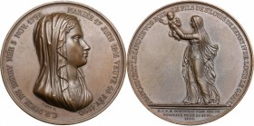 Maria Carolina Ferdinanda di Borbone (1798-1870) Duchessa di Berry. Medaglia 1820 per la nascita del Duca di Bordeaux. Ricc. -. AE. mm. 50.50 Inc. Caq...