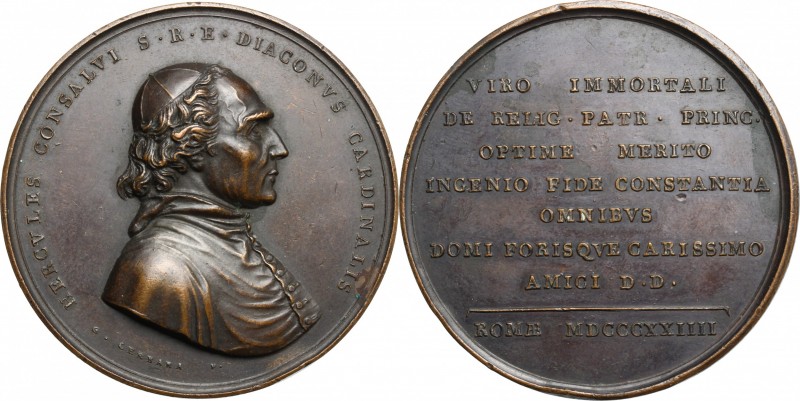 Ercole Consalvi (1757-1824), Cardinale, Segretario di Stato. Medaglia 1824 per l...