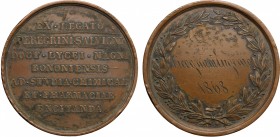 Medaglietta premio 1868 a Cicognani Eugenio, per lo studio della chimica e della farmacia presso l'Università di Bologna. AE. mm. 56.50 Colpetti al ci...