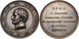 Medaglia per l' XI Congresso Pedagocico Italiano e la VI Esposizione Didattica, 6 ottobre 1880. AG. mm. 45.20 Inc. C. Moscetti. qSPL/SPL.