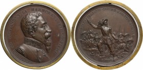 Alessandro La Marmora (1799-1855). Medaglia 1886, 50°anniversario della fondazione del Corpo dei Bersaglieri. AE. mm. 65.00 Inc. F. Speranza. Dotata d...