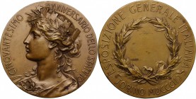 Esposizione Generale Italiana in Torino. Medaglia 1898 a ricordo del cinquantesimo anniversario dello Statuto Albertino. Johnson Medaglia I pag. 26 e ...