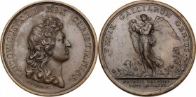 France. Louis XIV (1643-1715). Medal 1661 for the birth of Dauphin ''Monseigneur'' or Louis of France. Divo 64. AE. mm. 41.00 Inc. I. Mauger. EF.