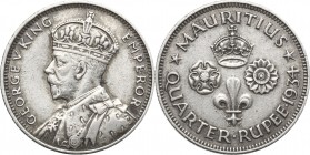 Mauritius. George V (1910-1936). 1/4 Rupee 1934. KM 15. AR. mm. 18.00 VF.