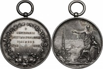 Switzerland-Cantone Ticino. Medal 1898 for the 1st centenary 
 of indipendence. AR. mm. 36.00 Inc. P. Levi. with original suspension loop. Good VF/Ab...