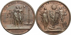 Switzerland, Geneva. Medal 1738, commemorating the restoration of harmony in Geneva. Forrer I, p.515. Thompson 46/04. AE. mm. 54.50 Inc. Dassier. Edge...
