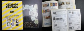 Lotto di due libri di filatelia: Catalogo Unificato 1990 e Catalogo de selos do Brasil 1987.