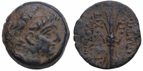 114-95 aC. Imperio Seleucida. Antioquía. Ae. SC 2364.1g; HGC 9, 1248. Ae. a/ Cabeza diademada. r / rayo alado; al exterior L., monograma arriba de la ...