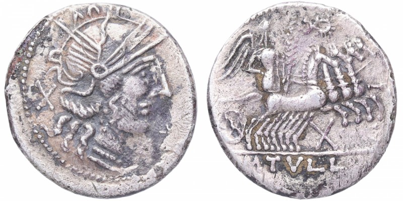 120 aC. Gens Tullia. Roma. Denario. RSC Tullia 1var. Ag. 2,97 g. Cabeza galeada ...