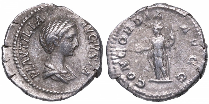 202-205 dC. Plautilla (Augusta, 202-205). Roma. Denario. 363a (Caracalla). Ag. P...