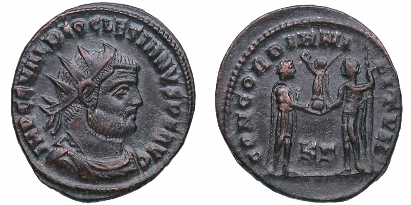 295-299 dC. Diocleciano. Cyzicus. Follis. RIC 15A. Ae. IMP C C VAL DIOCLETIANVS ...