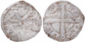 1188-1230. Alfonso IX (1188-1230). Ceca cruz. Dinero. Mar 214.1. Ve. 0,61 g. MBC. Est.30.