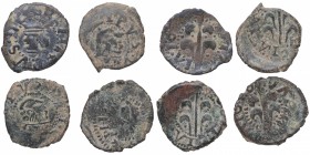 Siglo XII-XIII. Lote de cuatro dineros valencianos. BC a MBC-. Est.14.
