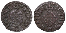 1642. Luis XIV de Francia y de Navarra (1643-1715). Cataluña. Seiseno. Cu. 4,02 g. MBC. Est.8.