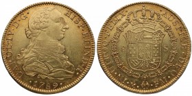 1789. Carlos IV (1788-1808). México. 8 escudos. A&C 200. Au. Bella. Brillo Original. EBC. Est.1700.