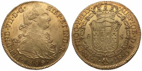 1809. Carlos IV (1788-1808). Popayán. 8 escudos. A&C 227. Au. Bella. Brillo Original. EBC / EBC-. Est.1700.