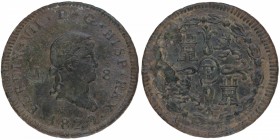 1820. Fernando VII (1808-1833). Jubia. 8 maravedís. C&N 261. Cu. Insignificante rebaba. EBC- / MBC. Est.30.