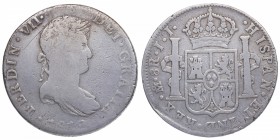 181*. Fernando VII (1808-1833). México. 8 Reales. JJ. Cy 16024. Ag. 26,52 g. MBC / MBC+. Est.80.