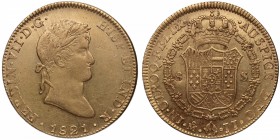 1821. Fernando VII (1808-1833). México. 8 escudos. A&C 227. Au. Bella. Brillo Original. EBC. Est.1600.