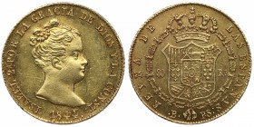 1844. Isabel II (1833-1868). Barcelona. 80 reales. A&C 227. Au. Muy bella. Brillo Original. SC. Est.500.