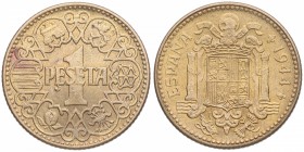 1944. Franco (1939-1975). 1 Peseta. Cu-Ni. 3,50 g. EBC+. Est.30.