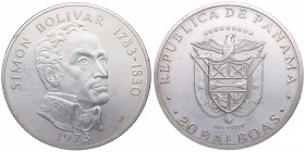 1973. Panamá. 20 Balboas. Ag. 131,00 g. SC. Est.150.