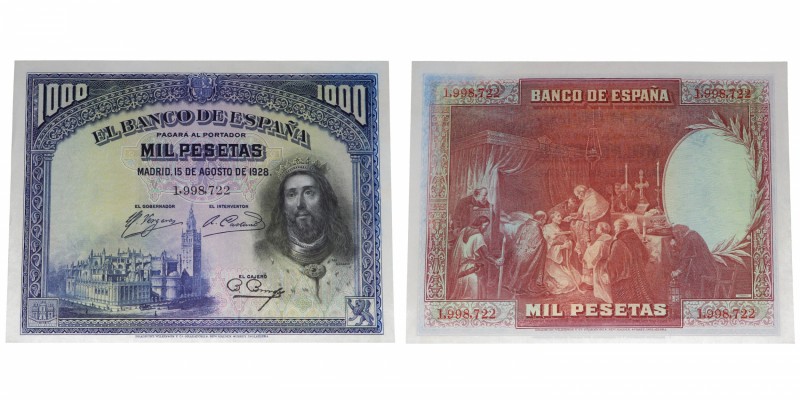 1928. II República (1931-1939). 1000 pesetas. San Fernando. Ligera falta de apre...