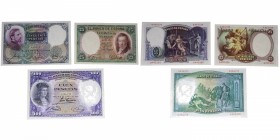1931. II República (1931-1939). Lote de 3 billetes: 25, 50 y 100 pesetas. SC-. Est.200.