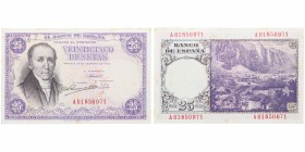 1946. Franco (1939-1975). Madrid. Fabrica Nacional de Moneda y Timbre. 25 Pesetas. Ed 450a. Retrato de Álvaro Flópez Estrada /Pola se Somiedo (Asturia...