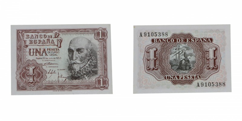 1953. Franco (1939-1975). Madrid. 1 peseta. SC. Est.10.