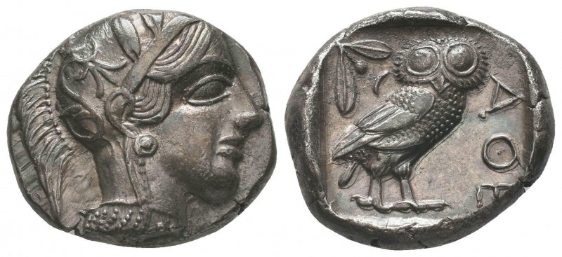 Attica, Athens AR Tetradrachm. Circa 454-404 BC. Helmeted head of Athena right /...