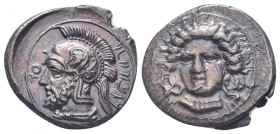 Cilicia, Tarsos AR Stater. Datames, Satrap of Cilicia and Cappadocia. Circa 384-362 BC. Female head (of Arethusa?) facing slightly left / Bearded male...