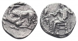 Cilicia, Satraps, AR Obol, 4th century BC

Condition: Very Fine

Weight: 0.80 gr
Diameter: 10 mm