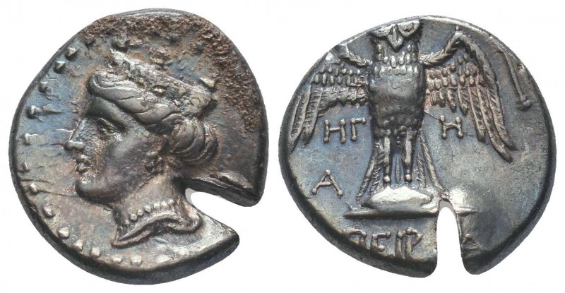 Pontos, Amisos. Ca. 435-370 B.C. AR siglos , magistrate. Head of Hera left, wear...